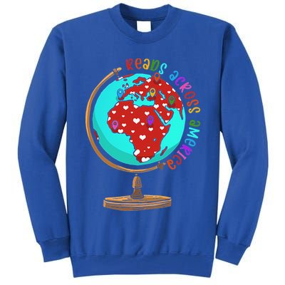 Reads Across That America Reading Lover Teacher Reader Tall Sweatshirt
