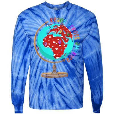 Reads Across That America Reading Lover Teacher Reader Tie-Dye Long Sleeve Shirt