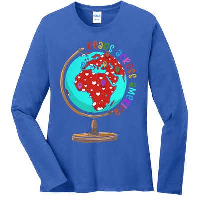 Reads Across That America Reading Lover Teacher Reader Ladies Long Sleeve Shirt