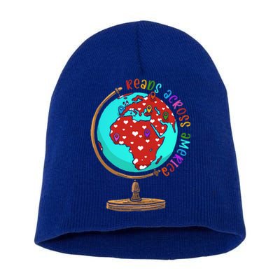 Reads Across That America Reading Lover Teacher Reader Short Acrylic Beanie