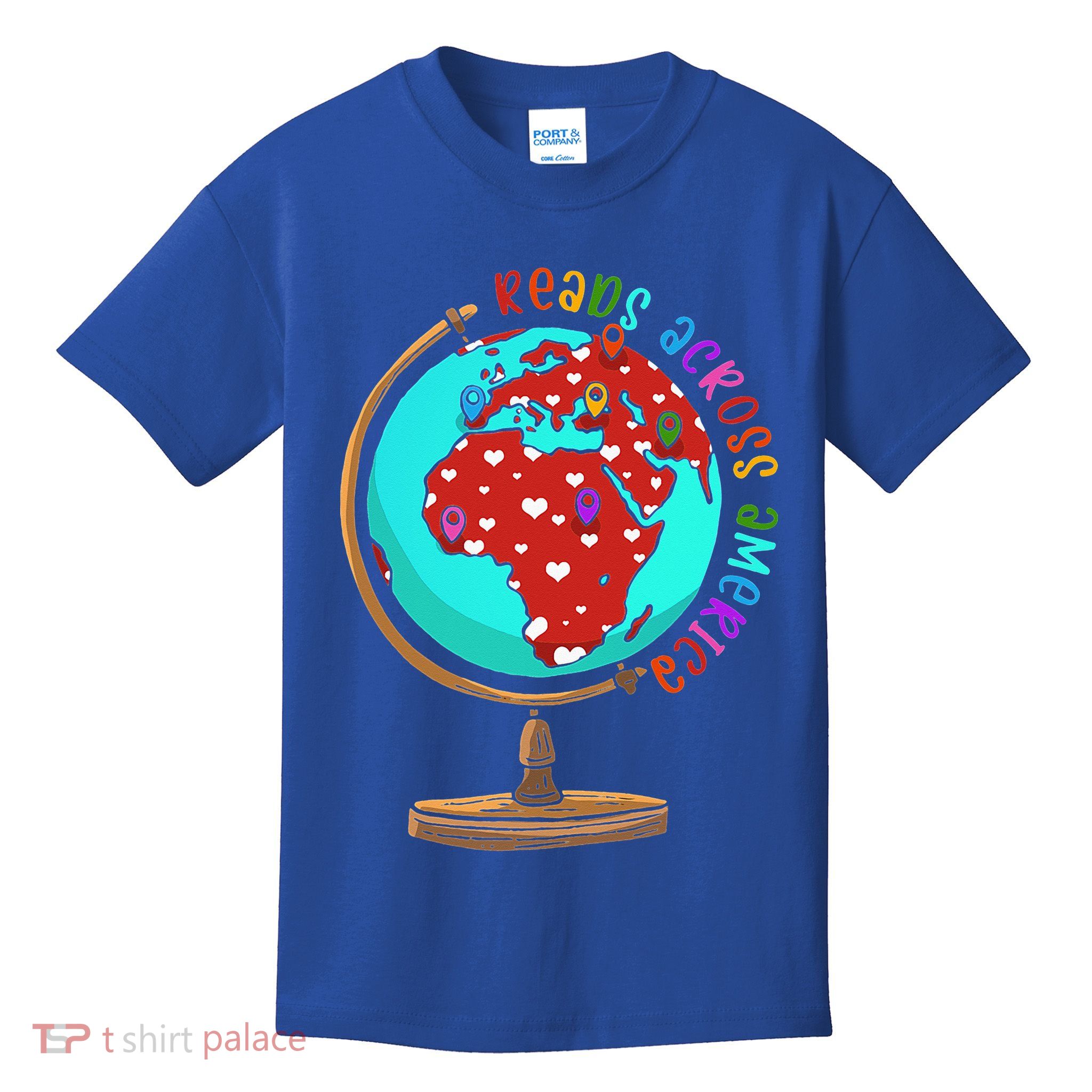 Reads Across That America Reading Lover Teacher Reader Kids T-Shirt