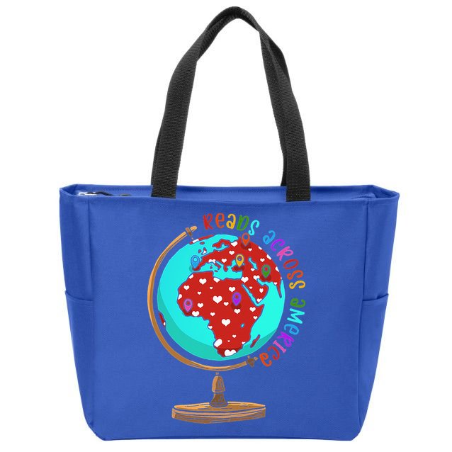 Reads Across That America Reading Lover Teacher Reader Zip Tote Bag