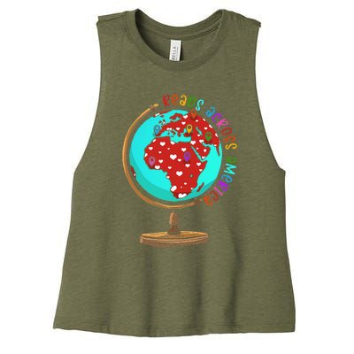 Reads Across That America Reading Lover Teacher Reader Women's Racerback Cropped Tank