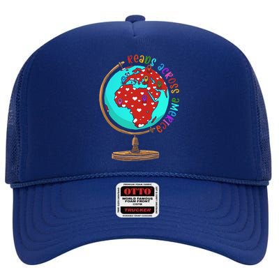 Reads Across That America Reading Lover Teacher Reader High Crown Mesh Back Trucker Hat