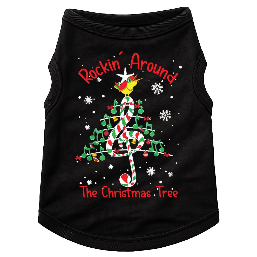 Rockin Around The Christmas Tree Music Note Music Teacher Doggie Tank