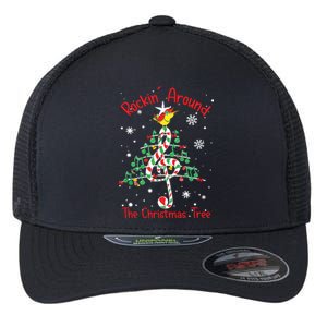 Rockin Around The Christmas Tree Music Note Music Teacher Flexfit Unipanel Trucker Cap