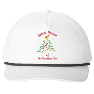 Rockin Around The Christmas Tree Music Note Music Teacher Snapback Five-Panel Rope Hat