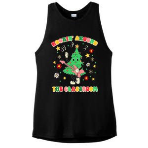 Rockin Around The Classroom Teacher Christmas Xmas Vibes Ladies PosiCharge Tri-Blend Wicking Tank