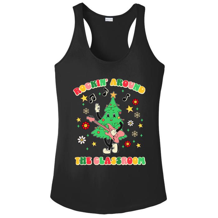 Rockin Around The Classroom Teacher Christmas Xmas Vibes Ladies PosiCharge Competitor Racerback Tank