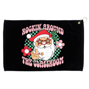 Rockin Around The Classroom Santa Favorite Teacher Groovy Meaningful Gift Grommeted Golf Towel