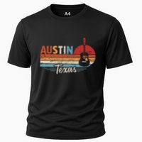 Retro Austin Texas Guitar Music Cooling Performance Crew T-Shirt