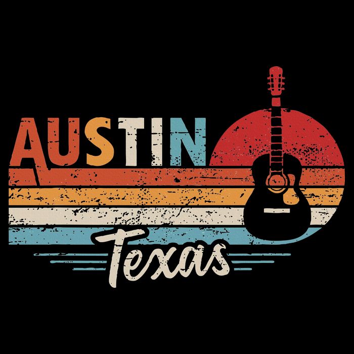 Retro Austin Texas Guitar Music Cooling Performance Crew T-Shirt