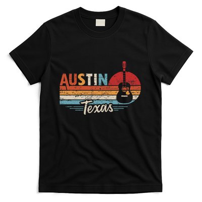Retro Austin Texas Guitar Music T-Shirt