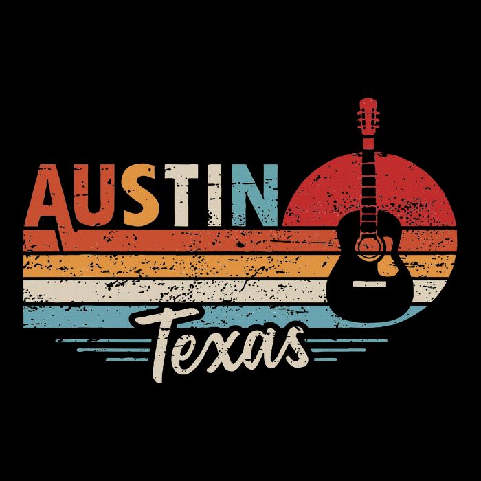 Retro Austin Texas Guitar Music City Backpack