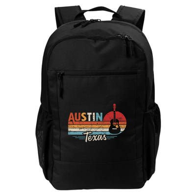 Retro Austin Texas Guitar Music Backpack