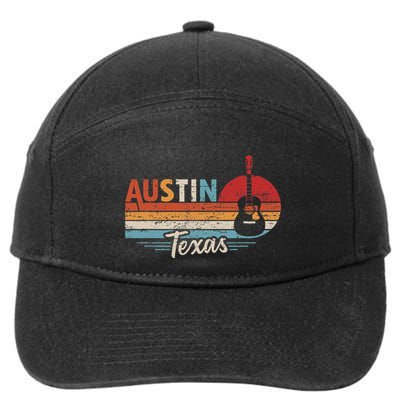 Retro Austin Texas Guitar Music 7-Panel Snapback Hat