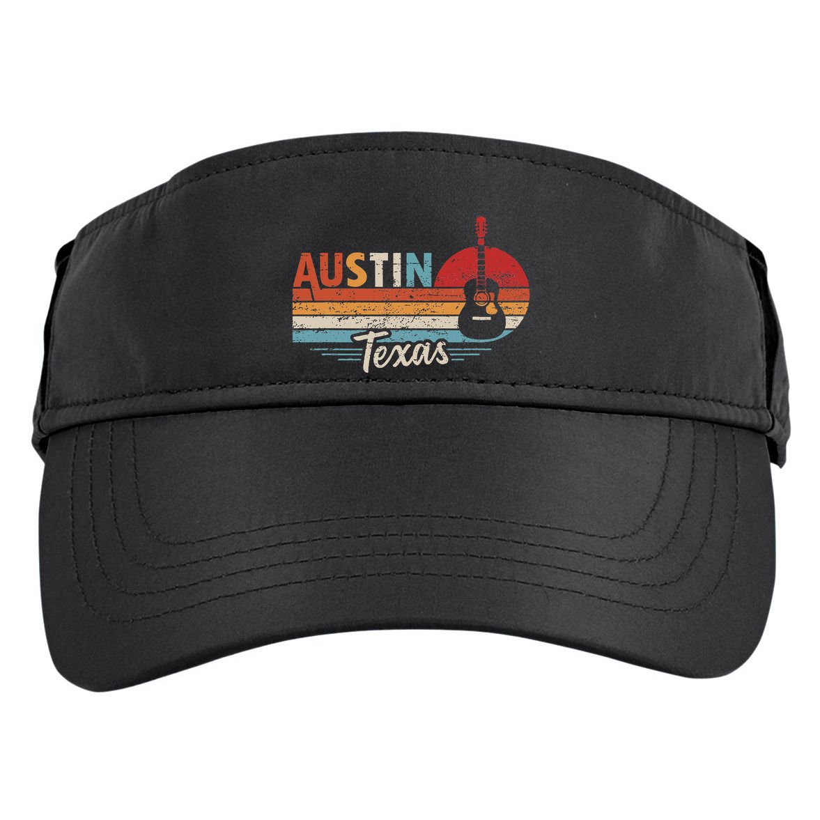 Retro Austin Texas Guitar Music Adult Drive Performance Visor