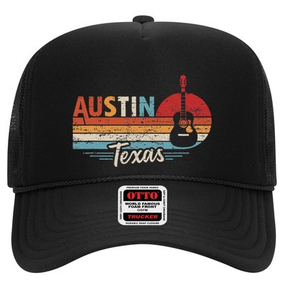 Retro Austin Texas Guitar Music Trucker Hat