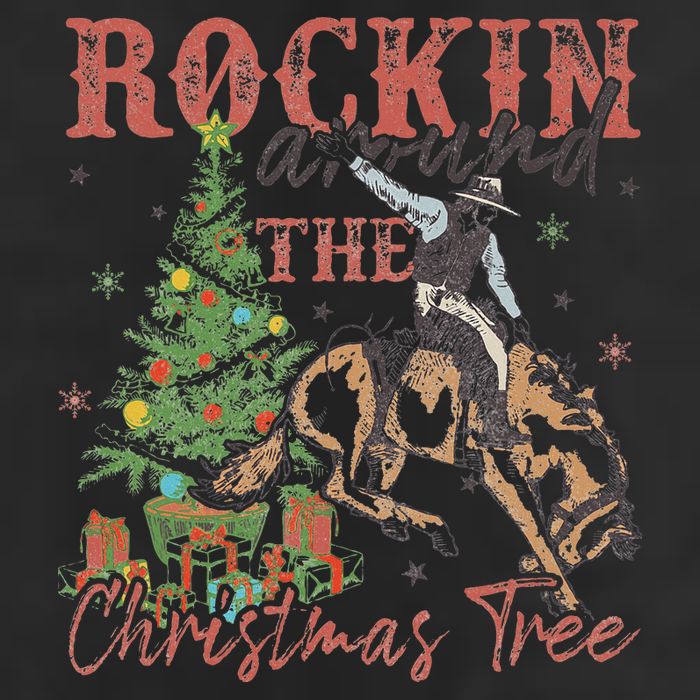 Rockin Around The Christmas Tree Cowboy Western Cool Comfort Performance Bucket Hat