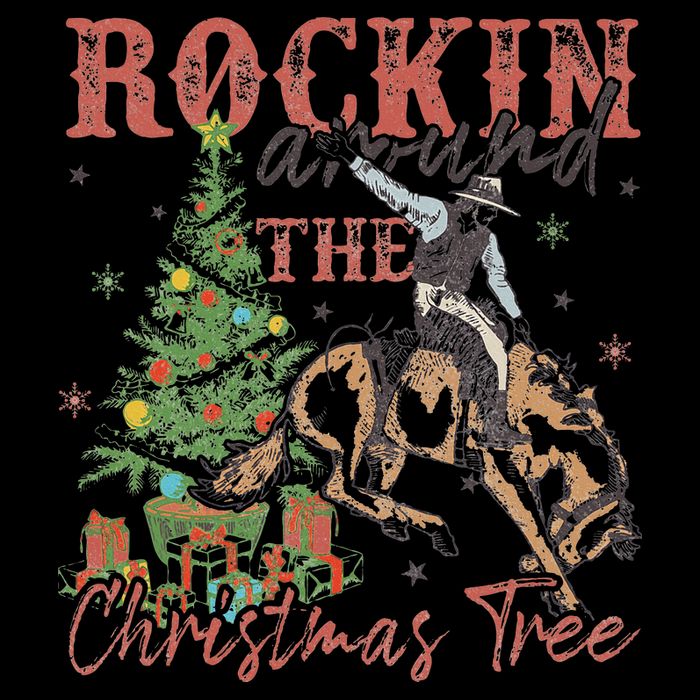 Rockin Around The Christmas Tree Cowboy Western Bucket Hat