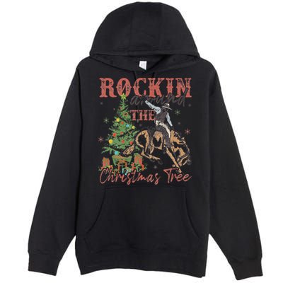 Rockin Around The Christmas Tree Cowboy Western Premium Pullover Hoodie