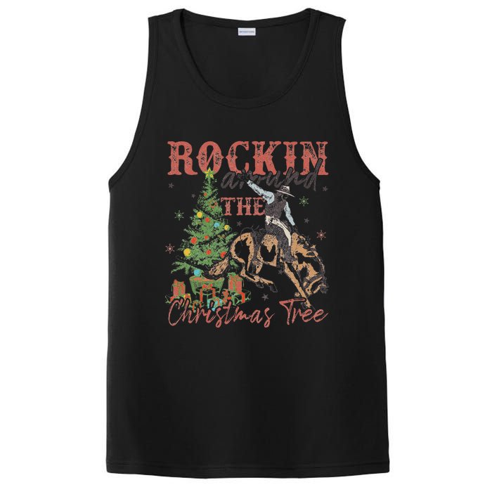 Rockin Around The Christmas Tree Cowboy Western PosiCharge Competitor Tank