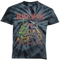 Rockin Around The Christmas Tree Cowboy Western Kids Tie-Dye T-Shirt