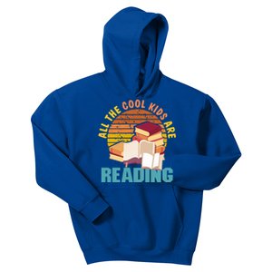 Retro All The Cool Are Reading Books Funny Bookish Gift Kids Hoodie