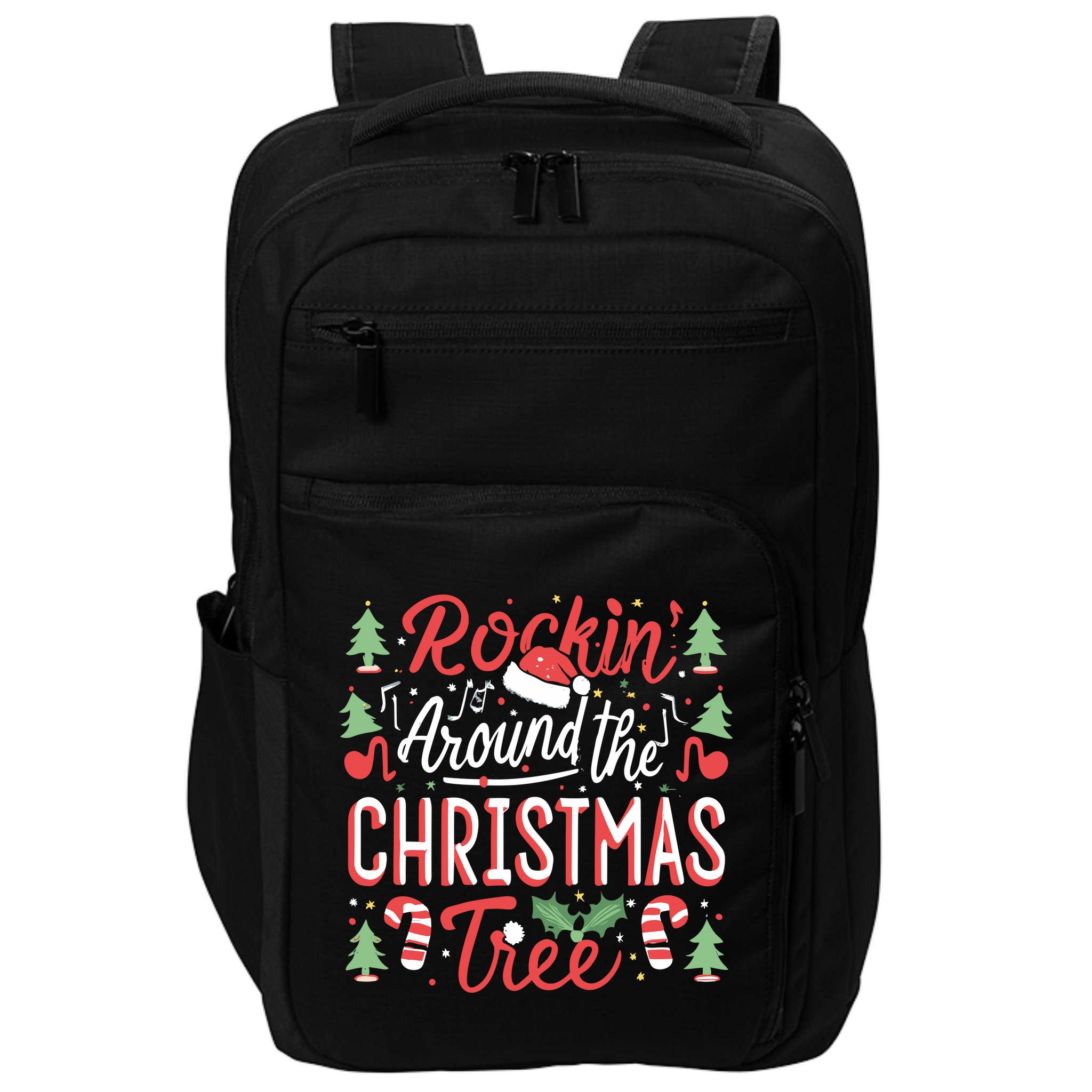 Rockin Around The Christmas Tree Music Note Music Teacher Impact Tech Backpack