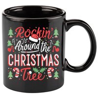 Rockin Around The Christmas Tree Music Note Music Teacher 11oz C Handle Ceramic Mug