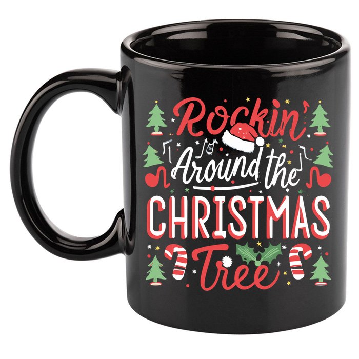 Rockin Around The Christmas Tree Music Note Music Teacher 11oz C Handle Ceramic Mug