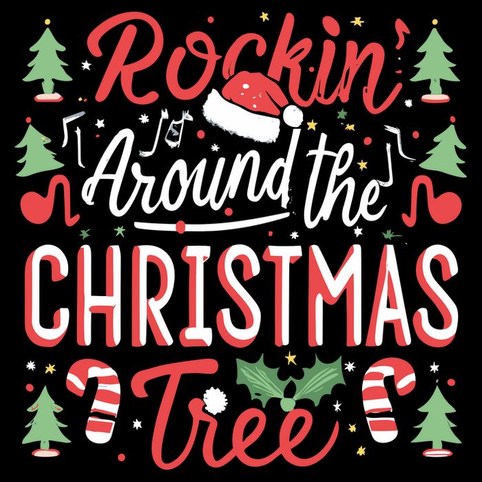 Rockin Around The Christmas Tree Music Note Music Teacher Drawstring Bag