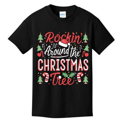 Rockin Around The Christmas Tree Music Note Music Teacher Kids T-Shirt
