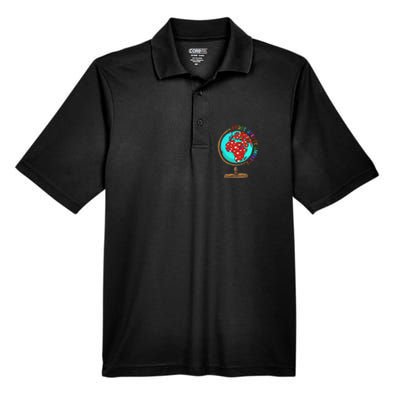 Reads Across That America Reading Lover Teacher Reader Men's Origin Performance Pique Polo