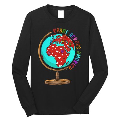 Reads Across That America Reading Lover Teacher Reader Long Sleeve Shirt