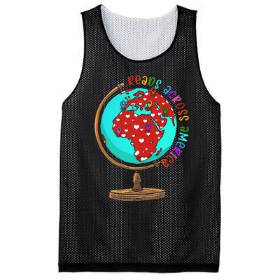 Reads Across That America Reading Lover Teacher Reader Mesh Reversible Basketball Jersey Tank