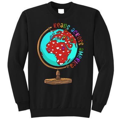 Reads Across That America Reading Lover Teacher Reader Tall Sweatshirt