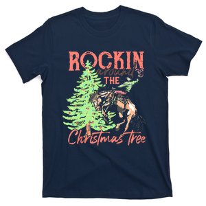 Rockin' Around The Christmas Tree Cowboy Santa Ride Horse T-Shirt