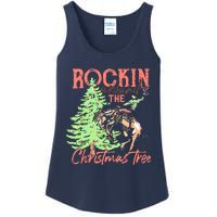 Rockin' Around The Christmas Tree Cowboy Santa Ride Horse Ladies Essential Tank