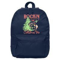 Rockin' Around The Christmas Tree Cowboy Santa Ride Horse 16 in Basic Backpack