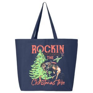 Rockin' Around The Christmas Tree Cowboy Santa Ride Horse 25L Jumbo Tote