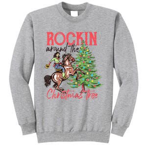 Rockin Around The Christmas Tree Western Cowboy Cowgirl Tall Sweatshirt