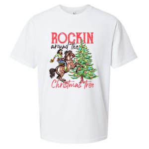 Rockin Around The Christmas Tree Western Cowboy Cowgirl Sueded Cloud Jersey T-Shirt