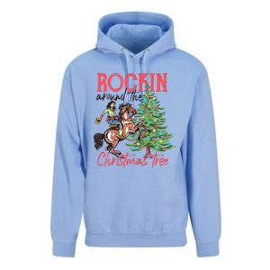 Rockin Around The Christmas Tree Western Cowboy Cowgirl Unisex Surf Hoodie