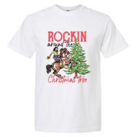 Rockin Around The Christmas Tree Western Cowboy Cowgirl Garment-Dyed Heavyweight T-Shirt