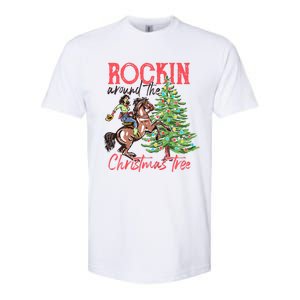 Rockin Around The Christmas Tree Western Cowboy Cowgirl Softstyle CVC T-Shirt