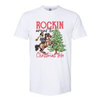 Rockin Around The Christmas Tree Western Cowboy Cowgirl Softstyle CVC T-Shirt