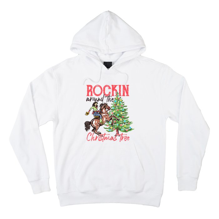 Rockin Around The Christmas Tree Western Cowboy Cowgirl Hoodie