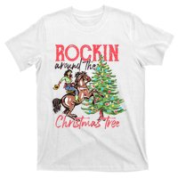 Rockin Around The Christmas Tree Western Cowboy Cowgirl T-Shirt