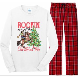 Rockin Around The Christmas Tree Western Cowboy Cowgirl Long Sleeve Pajama Set